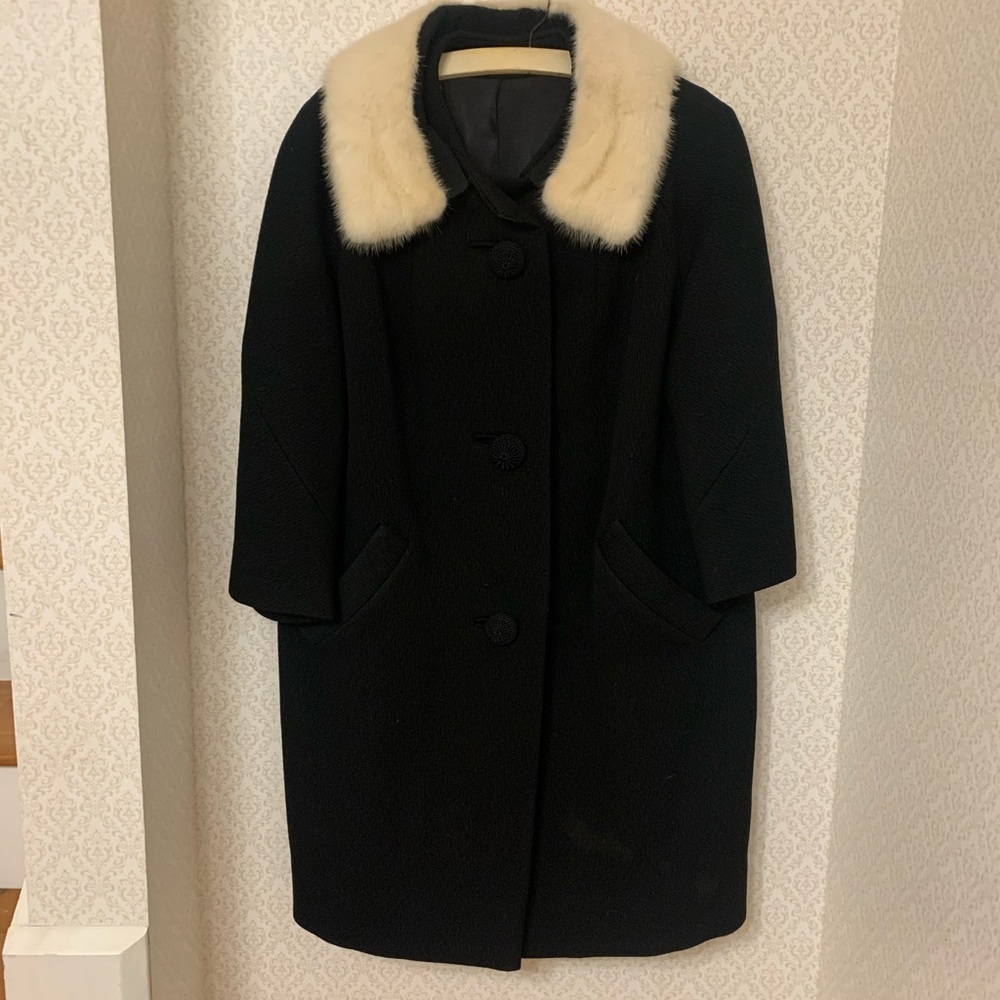 Vintage rabbit trimmed black dress code